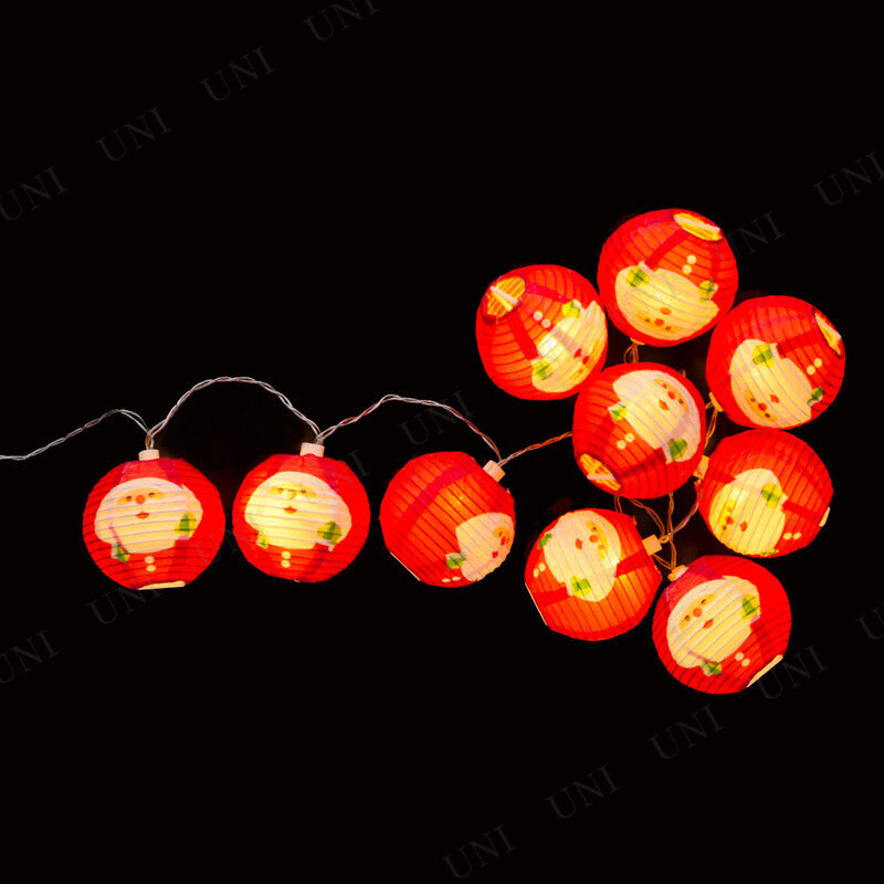 【取寄品】 LEDペーパーランタンライト(サンタ) 【 光る パーティーグッズ 吊るし飾り 電飾 バナー クリスマスパーティー デコレーション