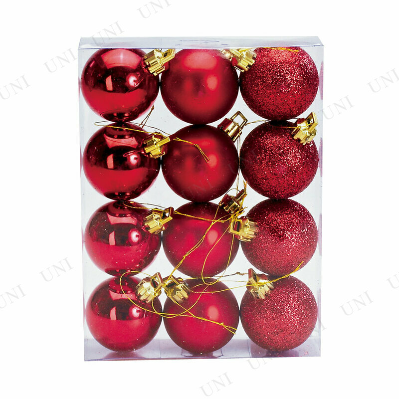 【取寄品】 クリスマス ツリー オーナメント 40mm 3色アソートレッドボール 12個入り 【 ツリー飾り クリスマスツリー クリスマス飾り