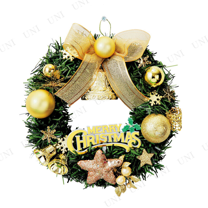 【取寄品】 20cm オリジナルグリーンリース(ミニ) WX-375 【 クリスマスパーティー クリスマス飾り 壁飾り パーティーグッズ デコレーシ
