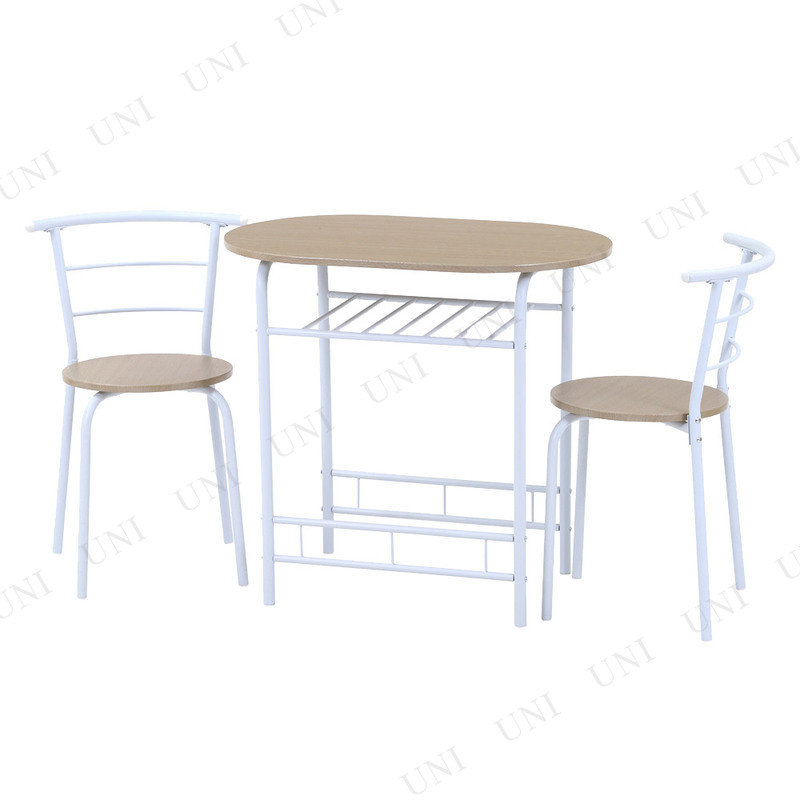 ダイニング3点セット ホワイト 14599 【 食卓テーブル インテリア雑貨 木製 リビング家具 カフェテーブル ダイニングテーブル おしゃれ