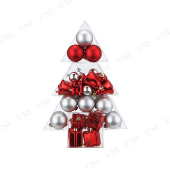 クリスマス ツリー オーナメント 90cmツリー用 オーナメントセット(ツリー型BOX入) 赤/銀 【 クリスマスツリー クリスマス飾り ツリー