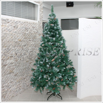 クリスマスツリー 210cmスノーデコツリー(松ぼっくり) 【 ホワイトツリー 雪 白 装飾 飾り ヌードツリー 】