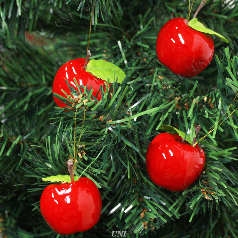 クリスマス ツリー オーナメント オーナメント リンゴ 4cm 4個入 【 クリスマス飾り ツリー飾り 雑貨 クリスマスパーティー パーティー