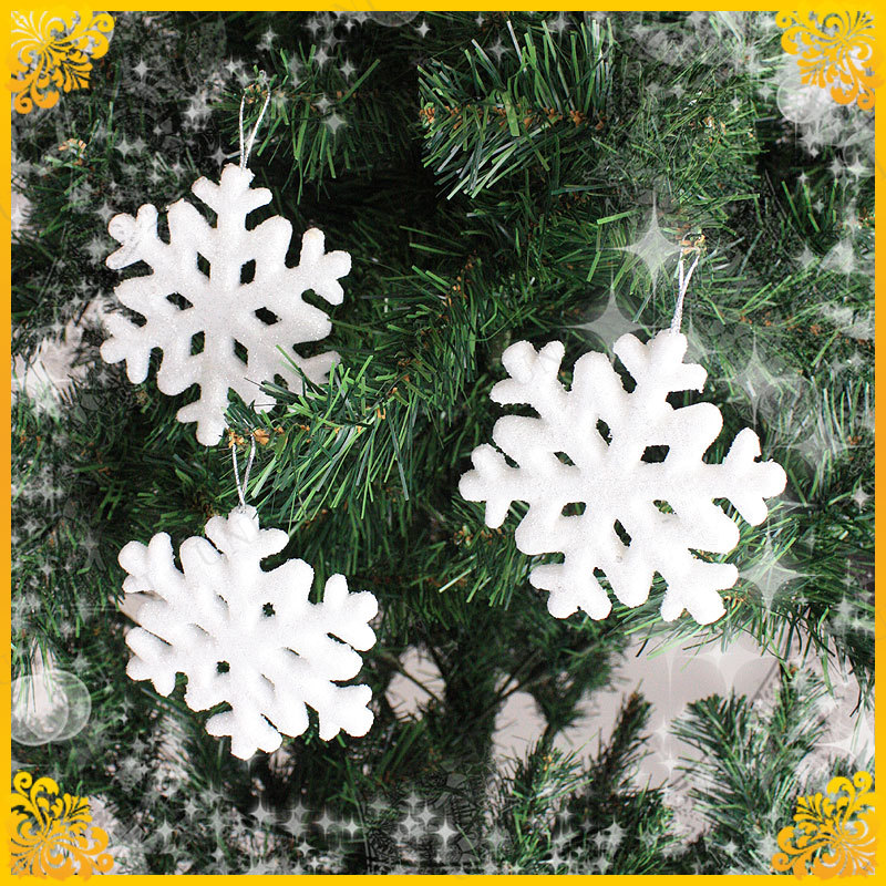 クリスマス ツリー オーナメント シュガースノーフレーク 4個セット 【 クリスマス オーナメント 装飾 クリスマス飾り パーティーグッ