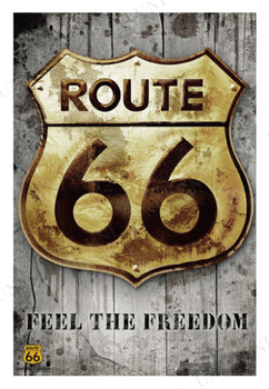 ROUTE 66 - golden sign ポスター