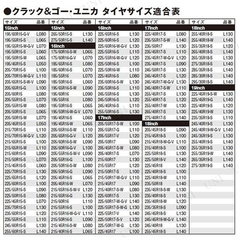 タイヤチェーン　クラック\u0026ゴーユニカ　M32 L140 新