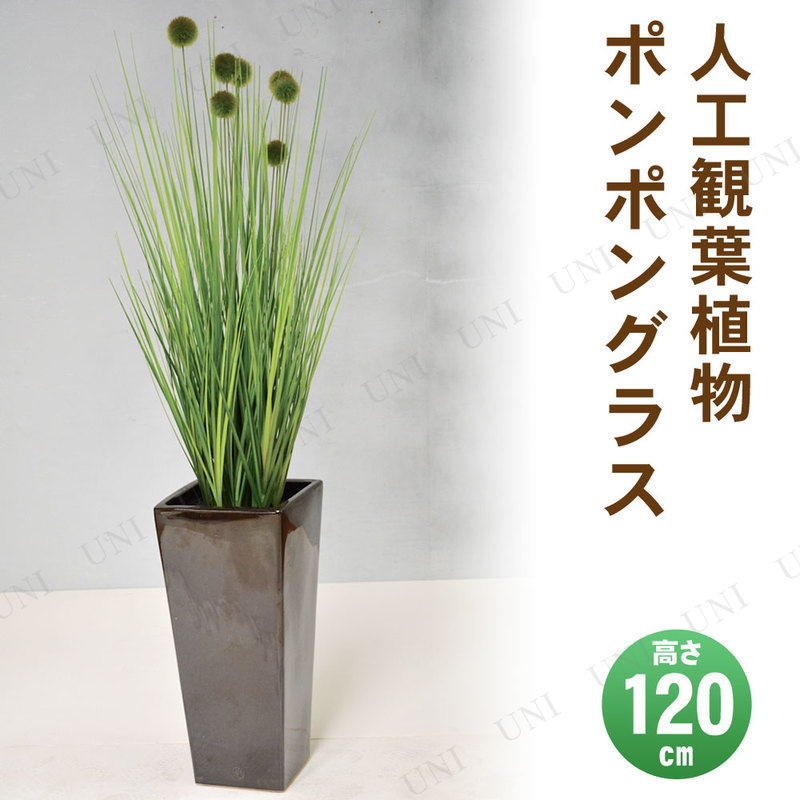 【取寄品】 フェイクグリーン 光触媒 ポンポングラス 120cm