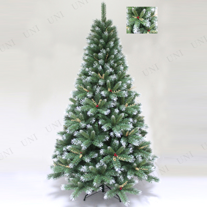 残り2本以下] クリスマスツリー 210cmクリスマスツリー(木の実装飾付､葉先白) - 本店-パーティーグッズ通販-販売-パーティワールド
