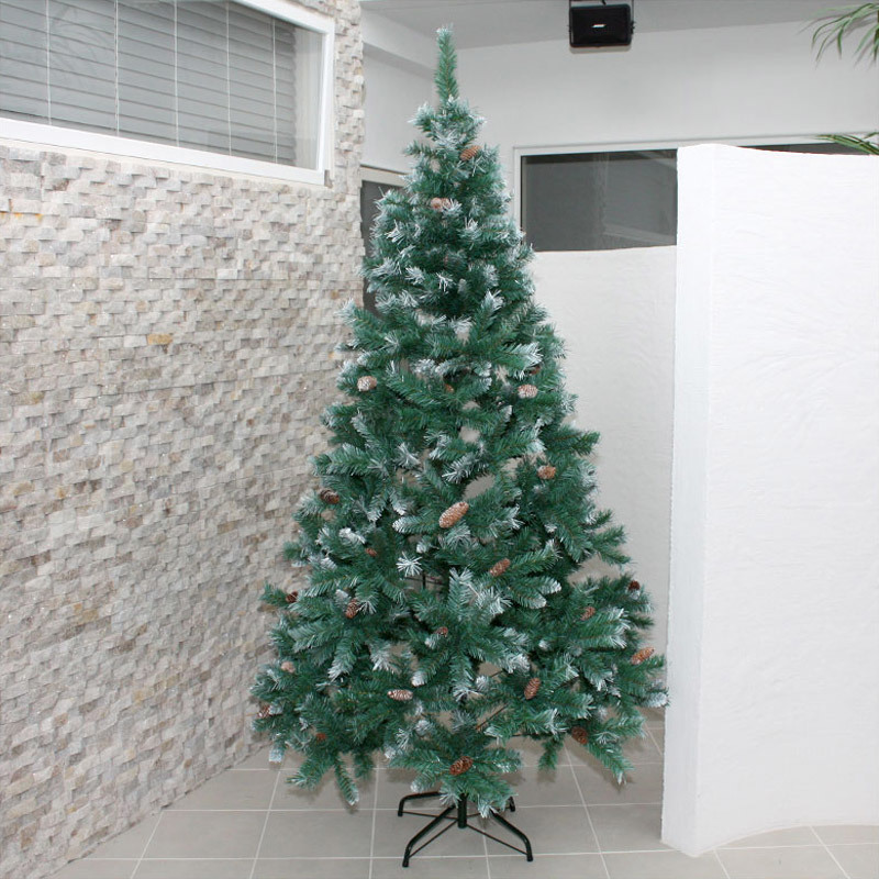 残り1本] クリスマスツリー 210cmスノーデコツリー(木の実＆パイン) 本店-パーティーグッズ通販-販売-パーティワールド