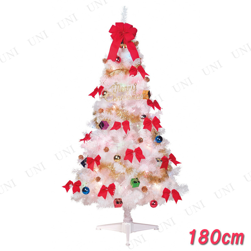 クリスマスツリー ファミリーセットツリー 分割型 ホワイト 180cm LEDライト付き 本店-パーティーグッズ通販-販売-パーティワールド