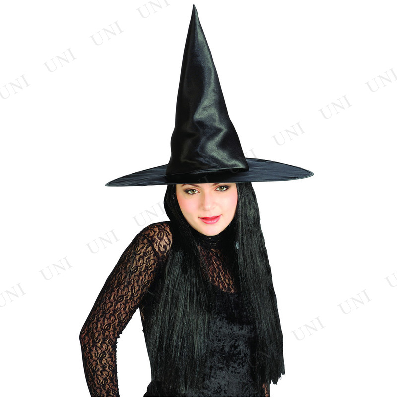 コスプレ 仮装 ウィッグ付きブラックウィッチハット 本店-パーティーグッズ通販-販売-パーティワールド