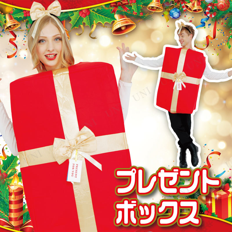 本店 パーティワールド Patymo プレゼントボックス クリスマス コスプレ 衣装 大人用 女性用 レディース 仮装 爆笑 笑える 面白 男性用 メンズ おもしろコスチューム ウケる 男女兼用 グッズ