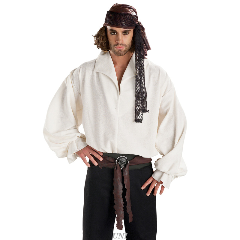 シャツ 白 海賊風 フロントレースアップ 大人男性用 Pirate