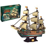取寄品 3dクラフトモデル 海賊黒ひげのクイーン アンズ リベンジ号 おもちゃ 玩具 オモチャ 巣ごもりグッズ 室内遊び ジグソーパズル 立体パズル サプライズワールド